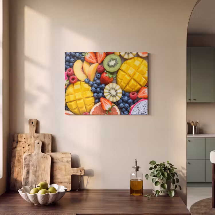 Akoestisch schilderij - Fruit - Versneden - Kleurrijk - Eten - Gezond — 4