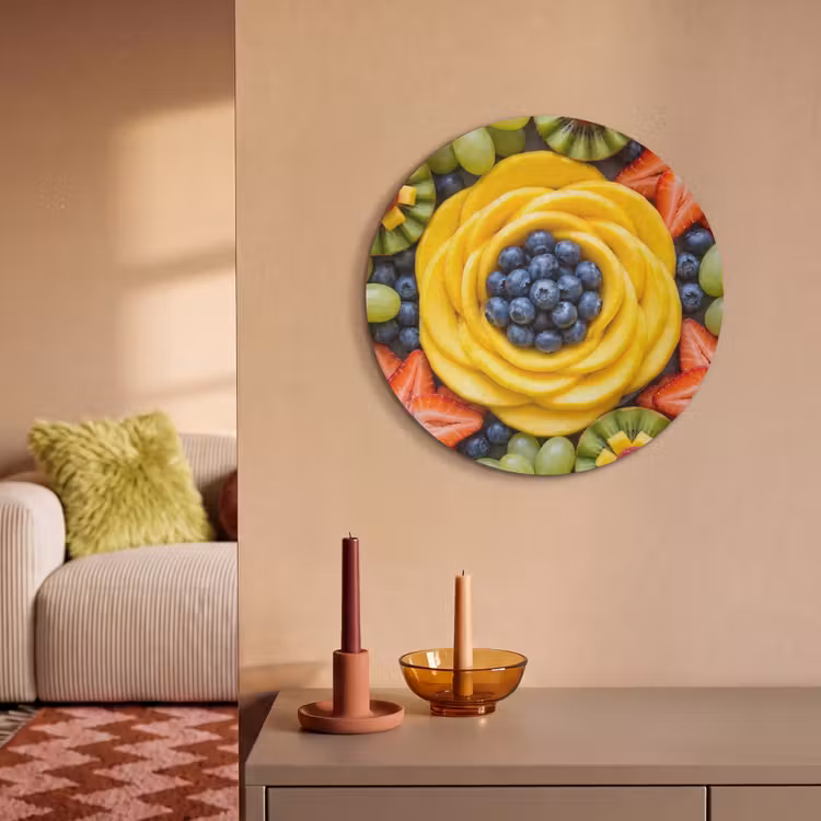 Akoestisch schilderij rond - Fruit - Arrangement - Gezond - Kleurrijk - Eten — 2