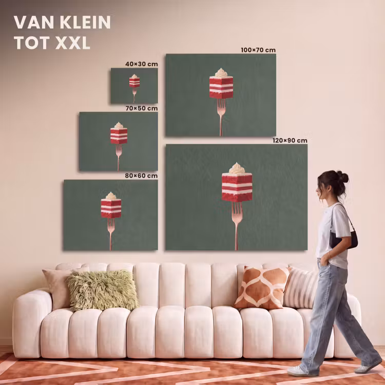 Akoestisch schilderij - Cake - Vork - Rood — 7