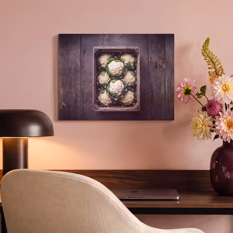 Akoestisch schilderij - Bloemkool - Houten kist — 6