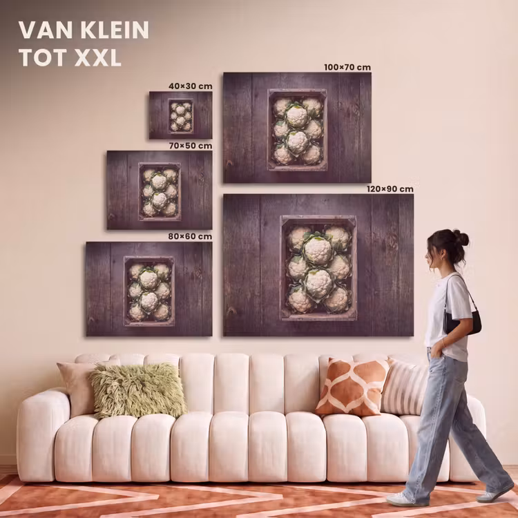Akoestisch schilderij - Bloemkool - Houten kist — 7