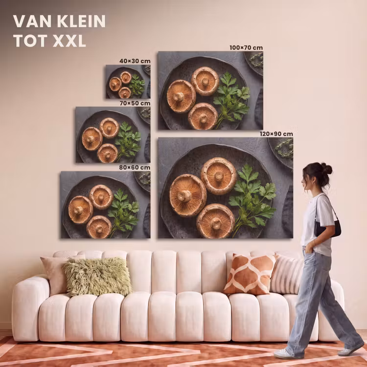 Akoestisch schilderij - Paddestoelen - Kruiden - Eten — 7
