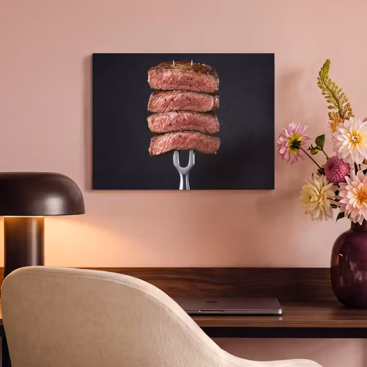 Akoestisch schilderij - Eten - Rosé - Vork — 6
