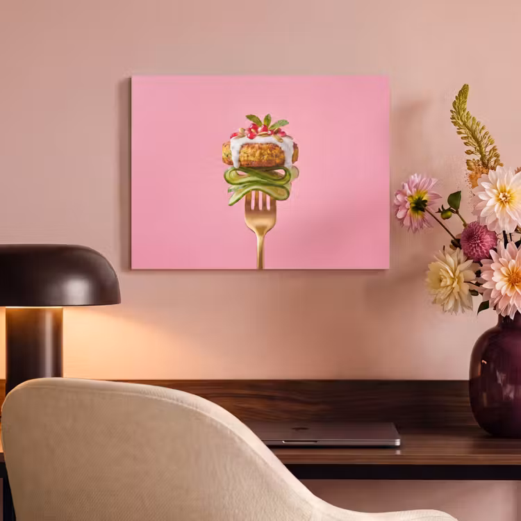Akoestisch schilderij - Eten - Vork - Roze — 6