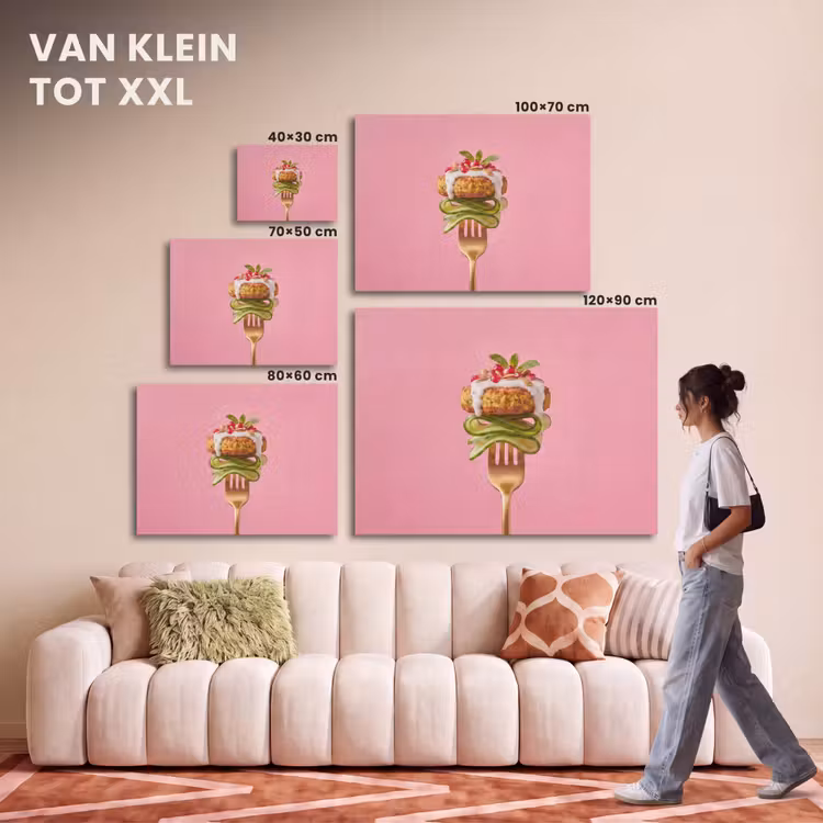 Akoestisch schilderij - Eten - Vork - Roze — 7