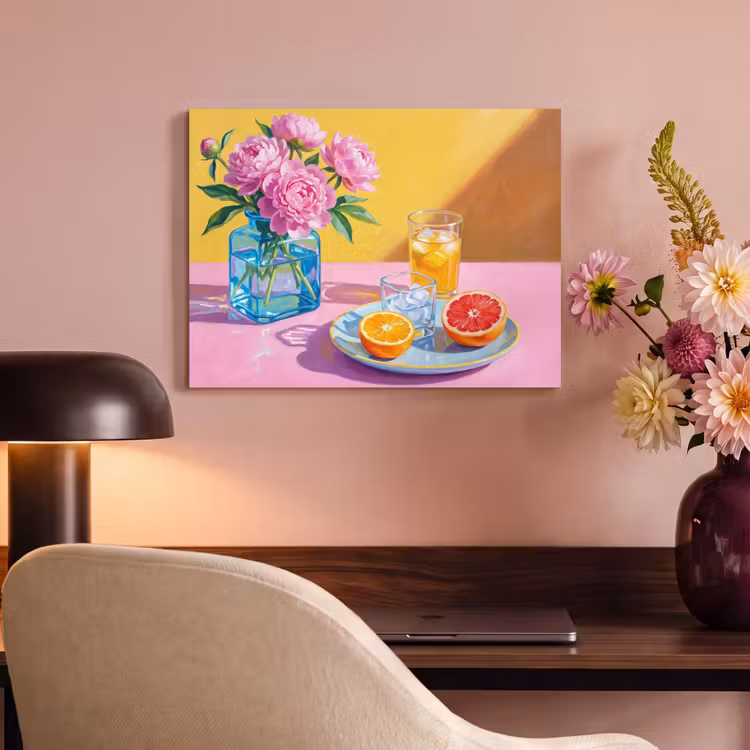 Akoestisch schilderij - Bloemen - Roze - Modern — 6