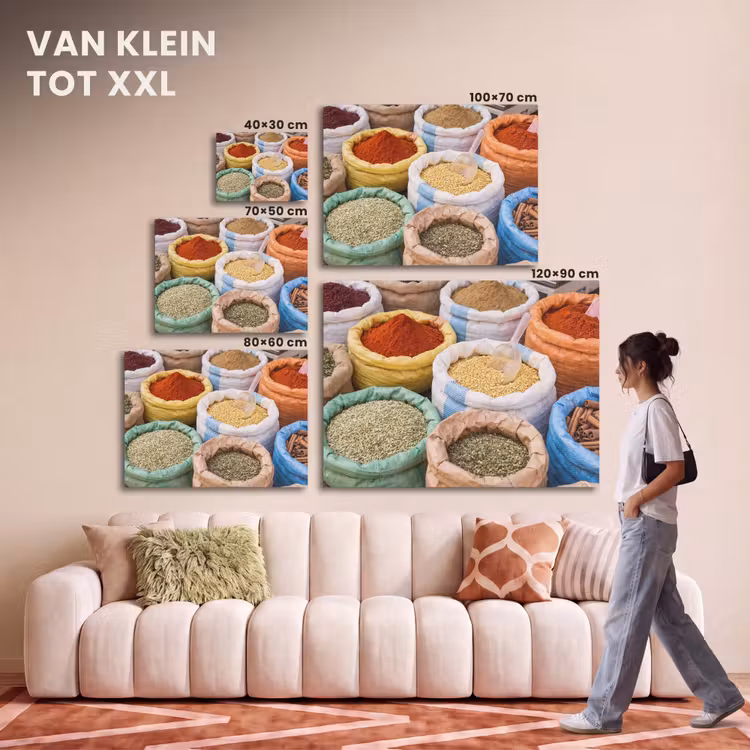 Akoestisch schilderij - Kruiden - Zakken - Markt — 7