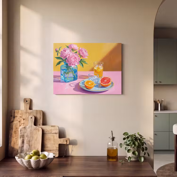 Akoestisch schilderij - Bloemen - Roze - Modern — 4