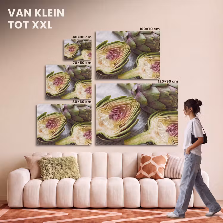 Akoestisch schilderij - Artisjok - Doorgesneden - Eten — 7
