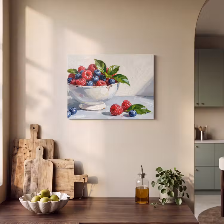 Akoestisch schilderij - Bessen - Kom - Eten — 4