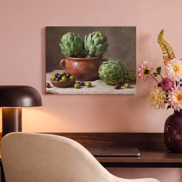 Akoestisch schilderij - Artisjokken - Olijven - Eten — 6