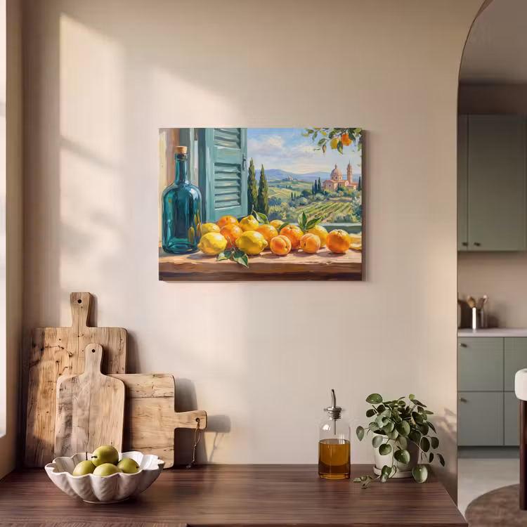 Akoestisch schilderij - Fles - Fruit - Stilleven — 4