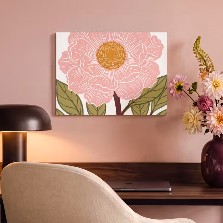 Akoestisch schilderij - Bloemen - Roze - Illustratie — 6