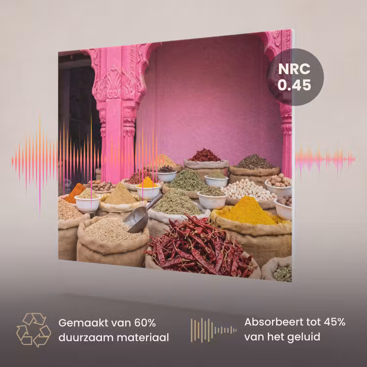 Akoestisch schilderij - Kruiden - Markt - Roze — 3