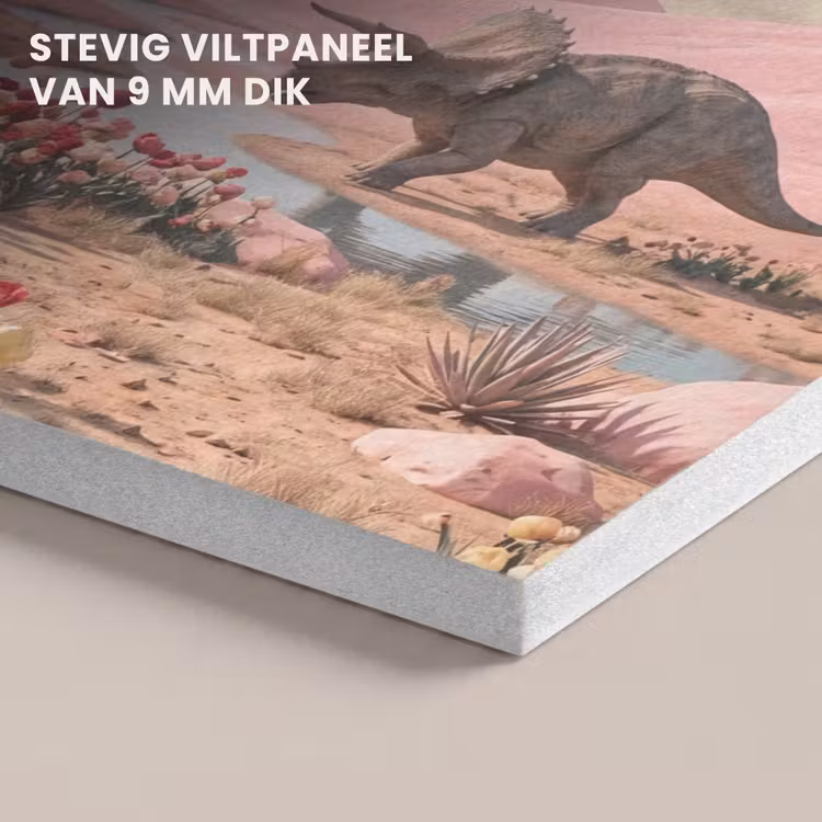 Akoestisch schilderij - Dinosaurus - Roze - Landschap — 5