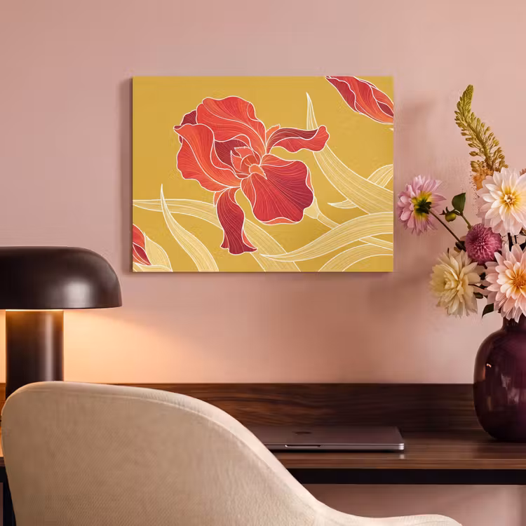 Akoestisch schilderij - Bloemen - Illustratie - Rood — 6