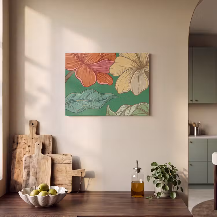 Akoestisch schilderij - Bloemen - Groen - Illustratie — 4
