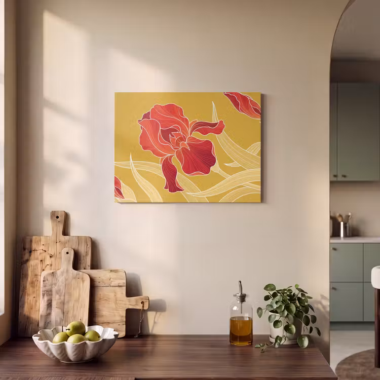 Akoestisch schilderij - Bloemen - Illustratie - Rood — 4