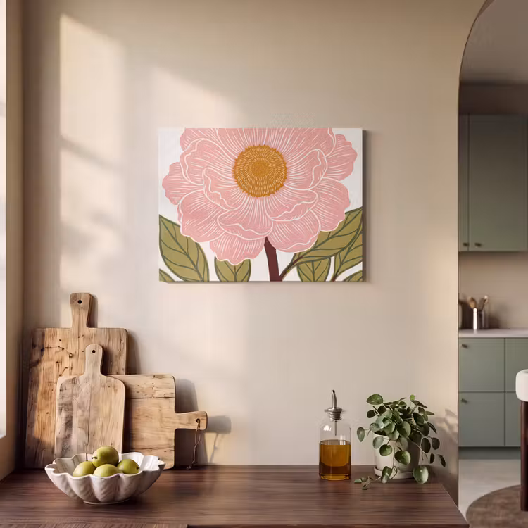 Akoestisch schilderij - Bloemen - Roze - Illustratie — 4