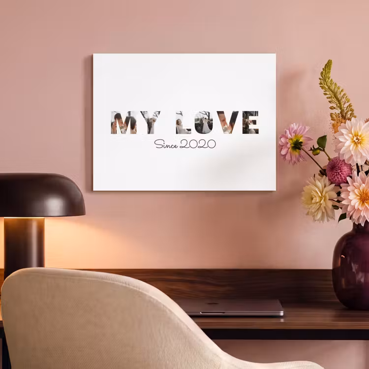 Akoestisch schilderij - My Love - Lettercollage — 6