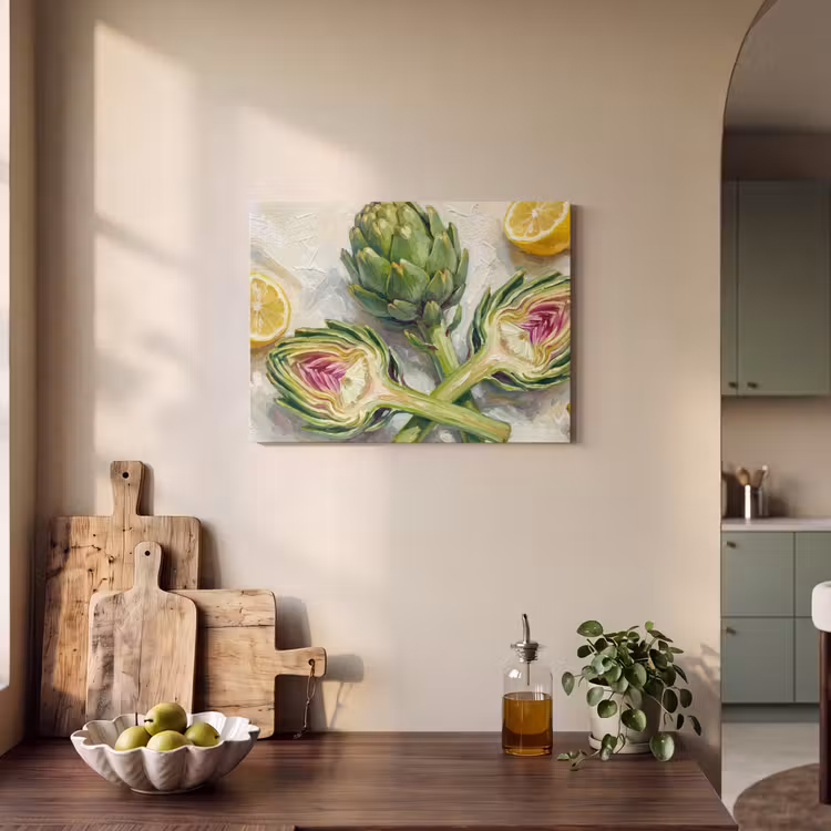 Akoestisch schilderij - Artisjok - Citroen - Eten — 4