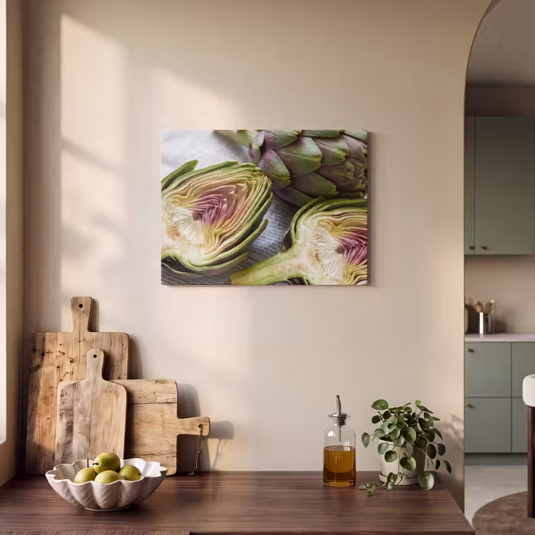 Akoestisch schilderij - Artisjok - Doorgesneden - Eten — 4