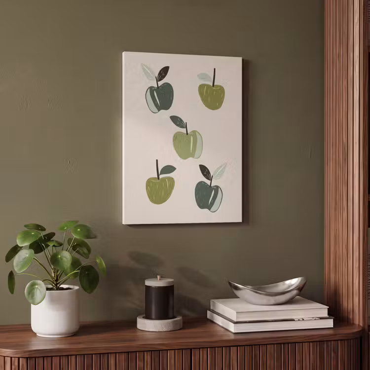Akoestisch schilderij - Appels - Groen - Illustratie - Bladeren — 6