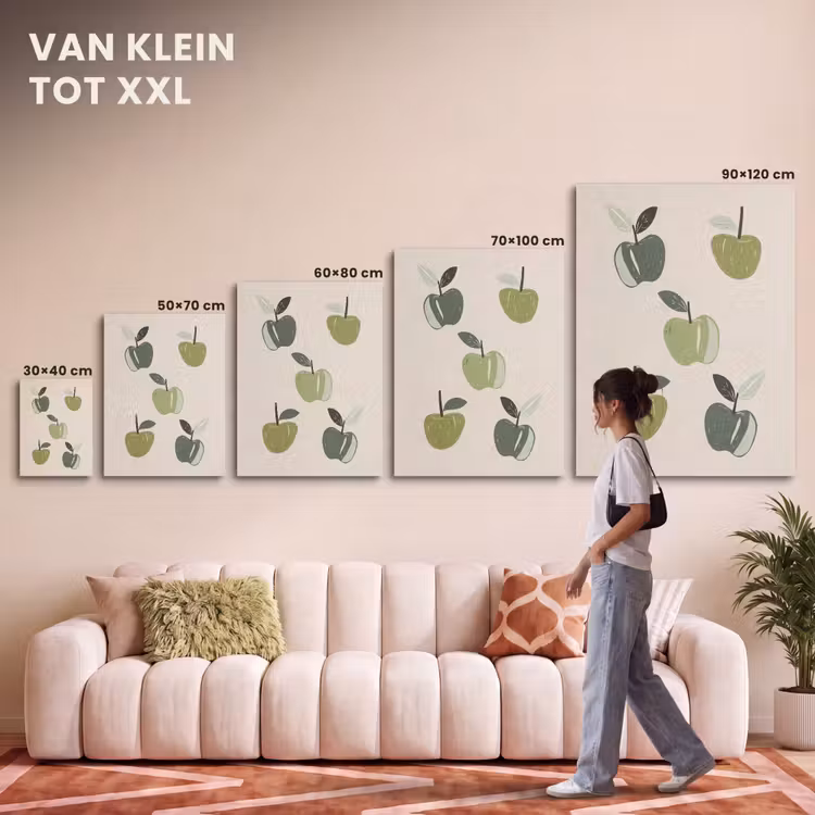 Akoestisch schilderij - Appels - Groen - Illustratie - Bladeren — 7
