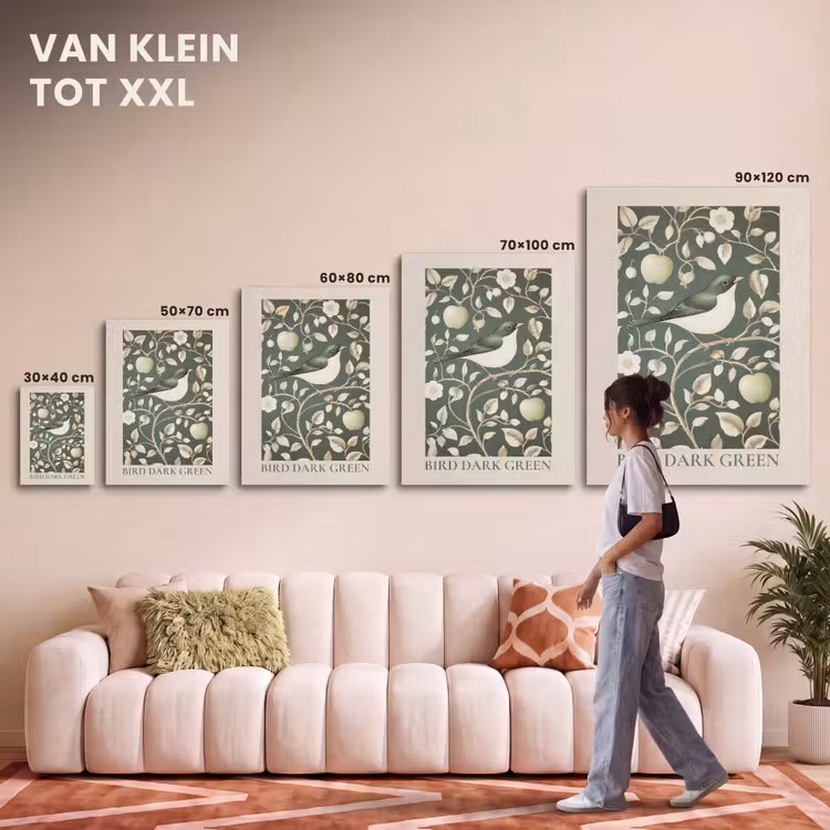 Akoestisch schilderij - Groen - Vogel - Bloemen — 7