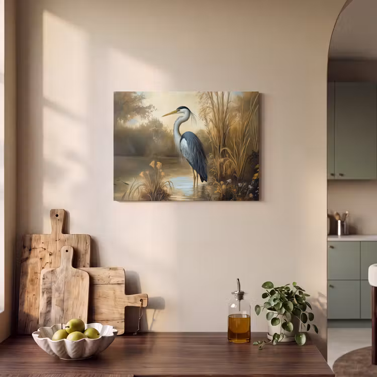 Akoestisch schilderij - Reiger - Water - Planten — 4