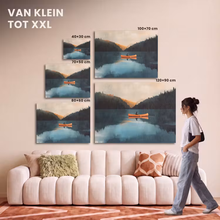 Akoestisch schilderij - Bossen - Meer - Kano - Oranje — 7