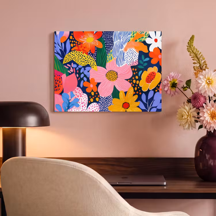 Akoestisch schilderij - Kleurrijk - Bloemen - Abstract - Stippen — 6