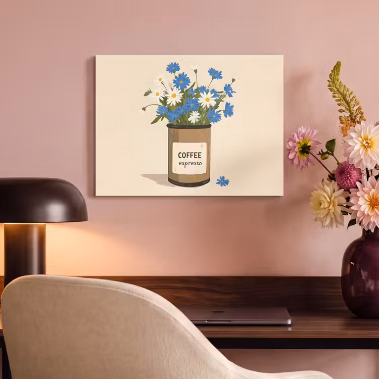 Akoestisch schilderij - Coffee - Blik - Minimalistisch - Bloemen — 6