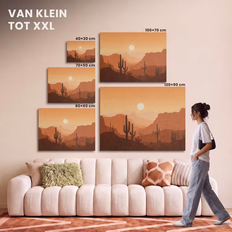 Akoestisch schilderij - Landschap - Woestijn - Cactussen - Zon — 7