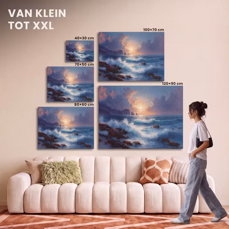 Akoestisch schilderij - Golven - Zee - Kleurrijk - Rotsen — 7