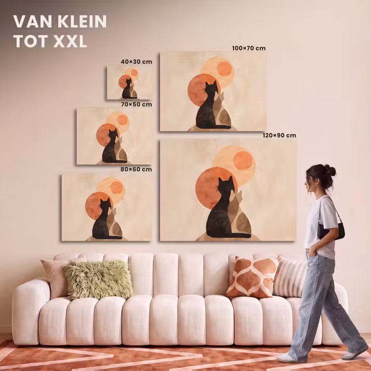 Akoestisch schilderij - Katten - Zwart - Abstract - Cirkels — 7