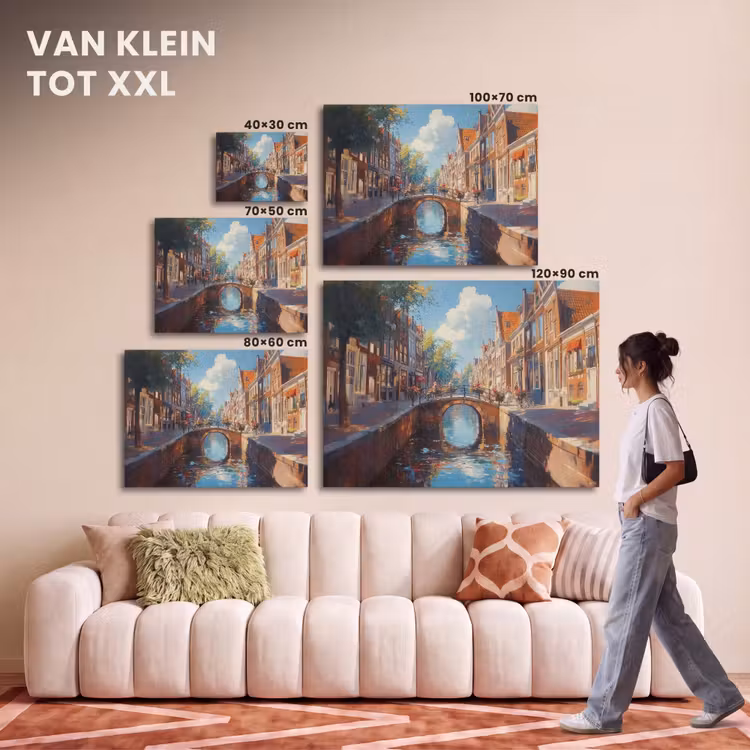 Akoestisch schilderij - Stad - Gracht - Zon - Fietsen — 7