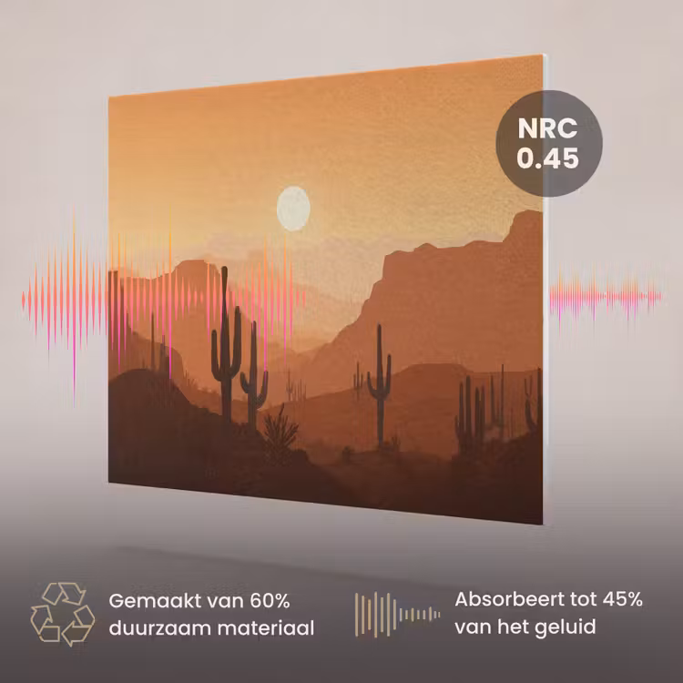 Akoestisch schilderij - Landschap - Woestijn - Cactussen - Zon — 3