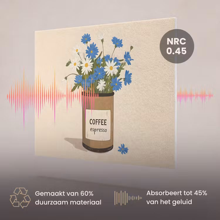 Akoestisch schilderij - Coffee - Blik - Minimalistisch - Bloemen — 3