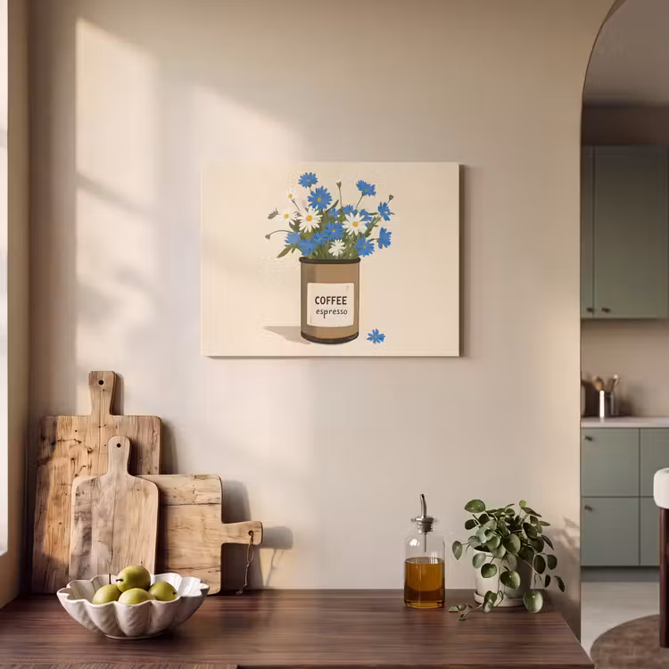 Akoestisch schilderij - Coffee - Blik - Minimalistisch - Bloemen — 4