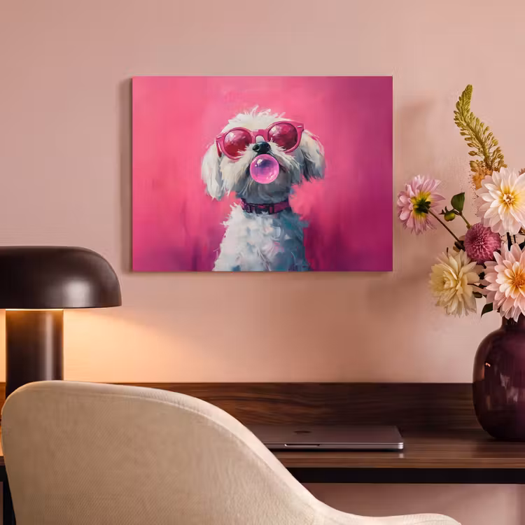 Akoestisch schilderij - Pink - Hond - Bubbel — 6