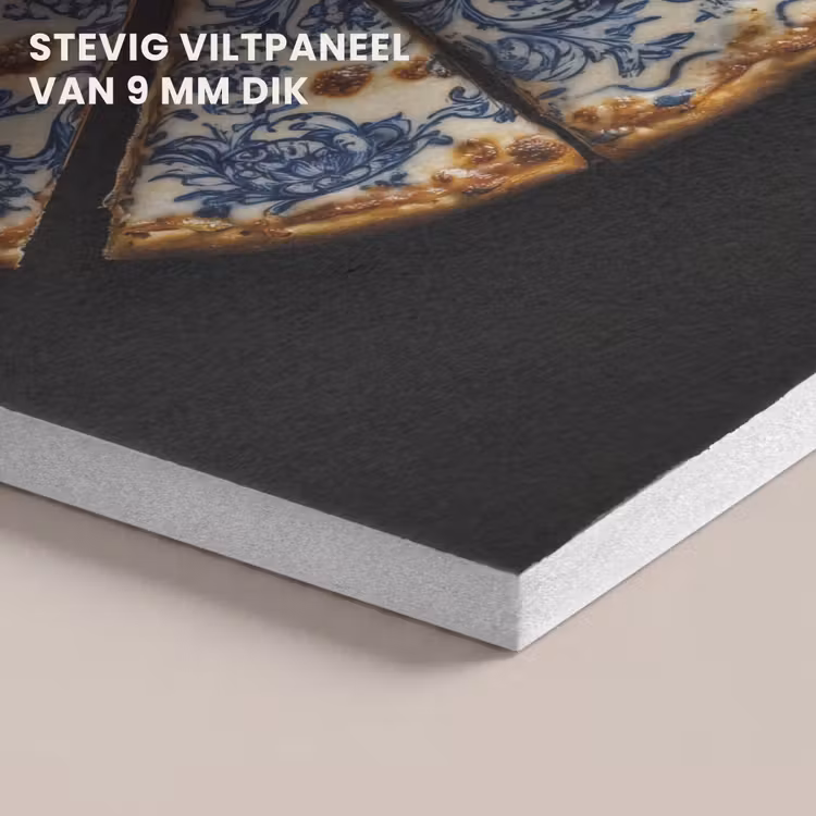 Akoestisch schilderij - Pizza - Eten - Delftsblauw — 5