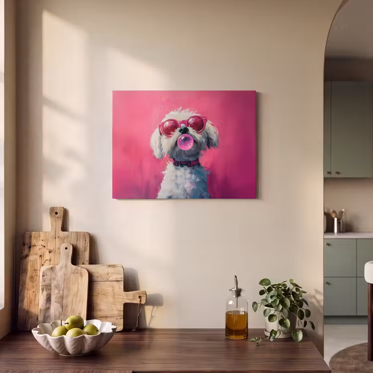 Akoestisch schilderij - Pink - Hond - Bubbel — 4