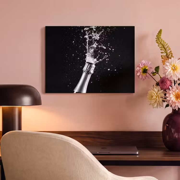 Akoestisch schilderij - Champagne - Zwart - Spetters - Popping — 6