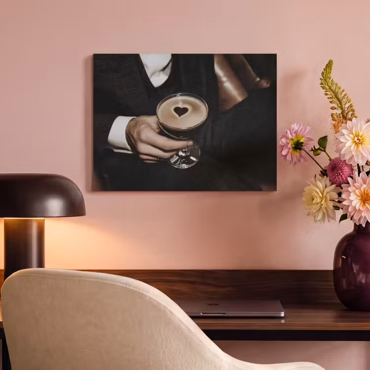 Akoestisch schilderij - Hartje - Cocktail - Espresso Martini - Hand — 6