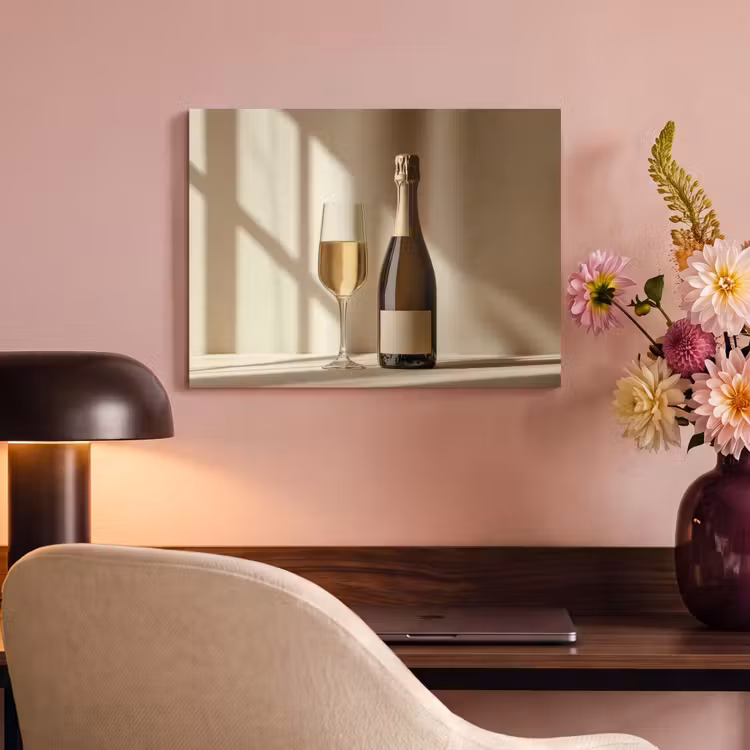 Akoestisch schilderij - Champagne - Beige - Schaduw - Bubbels — 6