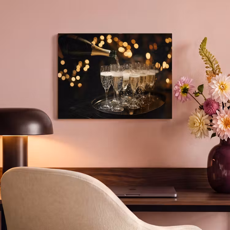Akoestisch schilderij - Lichter - Champagner - Gläser — 6