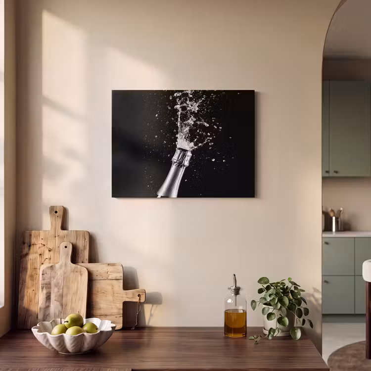 Akoestisch schilderij - Champagne - Zwart - Spetters - Popping — 4