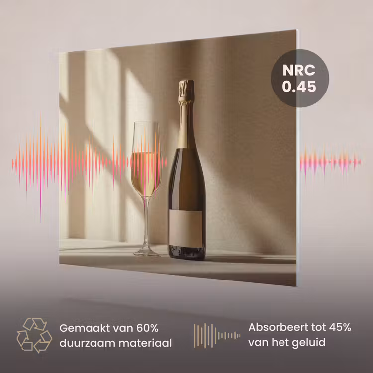 Akoestisch schilderij - Champagne - Beige - Schaduw - Bubbels — 3