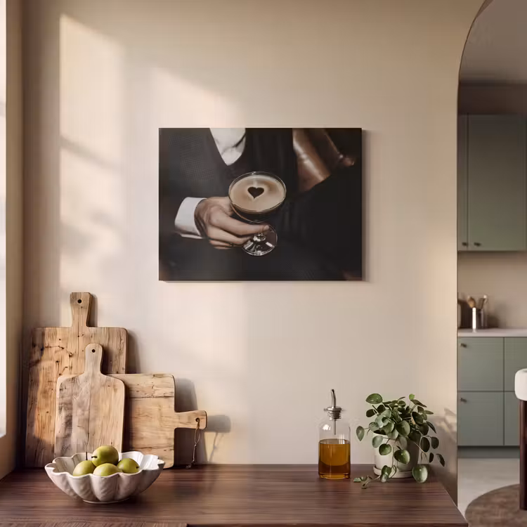 Akoestisch schilderij - Hartje - Cocktail - Espresso Martini - Hand — 4